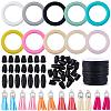 12Pcs 12 Colors Ring Silicone Beads SIL-BM0001-11-7