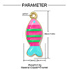 Printed Brass with Enamel Pendants KK-OY001-78G-02-2