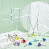 50Pcs 5 Colors Frosted Flower Transparent Acrylic Pendant Decoration HJEW-HY0001-01-4