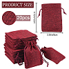 Polyester Imitation Burlap Packing Pouches Drawstring Bags ABAG-BBC0001-02A-04-2