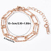 304 Stainless Steel Textured Paperclip Chain Bracelets for Women HX6515-9-1
