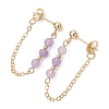 4 Pairs 4 Styles Natural Agate & Amethyst & Apatite & Green Aventurine Dangle Stud Earrings EJEW-TA00801-5