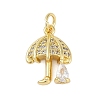 Rack Plating Brass Micro Pave Cubic Zirconia Pendants KK-R166-02G-03-1