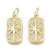 Brass Micro Pave Clear Cubic Zirconia Charms ZIRC-L076-055G-1