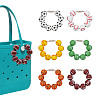 Sport Ball Wood Beaded Keychain for Women Men HJEW-NB00182-1