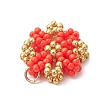 Glass Seed Beaded Pendants PALLOY-MZ01267-01-3