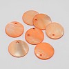 Dyed Natural Flat Round Shell Pendant SHEL-P003-06D-1