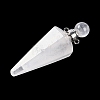 Natural Quartz Crystal Faceted Cone Openable Perfume Bottle Big Pendants G-L524-18P-11-2