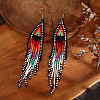 Handmade Glass Beaded Dangle Earrings UR8202-3