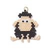 Beaded Sheep Charms PALLOY-MZ01160-01-1