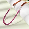 7 Chakra Faceted Round Cubic Zirconia Beaded Necklaces with Brass End Chains for Women NJEW-L014-05G-1