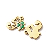 304 Stainless Steel Enamel & Rhinestone Pendants STAS-B130-01G-5-2