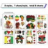 8 Sheets 8 Styles Juneteenth PVC Waterproof Wall Stickers DIY-WH0345-133-2