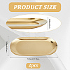 2Pcs Oval 430 Stainless Steel Jewelry Display Plate STAS-CN0001-70G-2