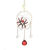 Glass Halloween Spider Hanging Suncatchers HJEW-JM05041-1