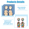 FIBLOOM 3 Pairs 3 Style Rhinestone Parrot Dangle Stud Earrings with Alloy Pins EJEW-FI0003-22-4