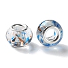 Transparent Two-Color Brass Cores Acrylic European Beads OACR-M024-05S-07-2