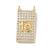 Religion Brass Micro Pave Clear Cubic Zirconia Pendants KK-L268-026G-02-1