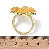 Natural Yellow Quartz Faceted Adjustable Finger Rings for Women RJEW-A092-01G-10-5