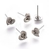 304 Stainless Steel Ear Stud Components X-STAS-G187-06P-1