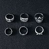6Pcs 201 Stainless Steel Finger Rings for Men FS-WG288A9-01-3