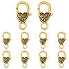 10Pcs Tibetan Style Heart Lobster Claw Clasps FIND-YW0009-77AG-1