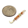 3Pcs 3 Styles Natural Mixed Stone Faceted Round Beaded Pendants PALLOY-JF03604-5