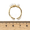 304 Stainless Steel with Imitation Pearl Cuff Open Rings for Women RJEW-Z144-01G-04-5
