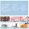 BENECREAT 12Pcs 3 Styles Transparent Plastic Storage Boxes CON-BC0007-35-6