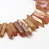 Electroplated Natural Quartz Crystal Beads Strands G-A142-03P-3