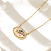 Brass Micro Pave Cubic Zirconia Star Oval Pendant Necklaces NJEW-R018-04G-02-2