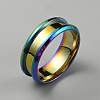 201 Stainless Steel Grooved Finger Ring Settings RJEW-WH0010-08D-MC-1-1