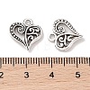 Tibetan Style Filigree Alloy Heart Charms LS-TIBEP-0277-AS-RS-3