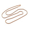 2mm Rack Plating Brass Wheat Chain Necklaces for Women Men MAK-L044-58RG-1