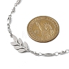 201 Stainless Steel Leaf Pendant 304 Stainless Steel Chain Necklaces NJEW-JN05674-2