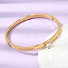 304 Stainless Steel Pave Clear Cubic Zirconia Heart Hinged Cuff Bangles for Women SA-CBAC920-17G-3