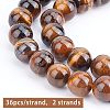 Grade AB Natural Tiger Eye Round Beads Strands G-OC0001-78B-3