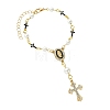 Brass Enamel & Shell Pearl Pendant Decorations HJEW-YW00501-02-1