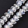 Electroplate Transparent Glass Beads Strands LAMP-H061-01D-01-3