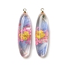 Inner Dried Flower Transparent Resin Pendants RESI-A043-01A-1