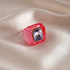 Alloy Resin and Rhinestone Finger Rings FS-WG52691-04-1