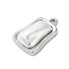 304 Stainless Steel with Synthetic Pearl Pendants STAS-G338-03P-2