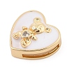 Brass Micro Pave Cubic Zirconia Slide Charms ZIRC-I068-24G-02-2