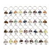 4 Sets Natural Stone Keychains KEYC-FH0001-20-1-1