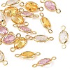 SHEGRACE Brass Pave Cubic Zirconia Oval Connector Charms XGRQ2O712-439G-1