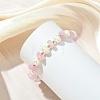 Natural Kunzite Chips & Round Cultured Freshwater Pearl Beaded Bracelets for Women BJEW-JB14004-2
