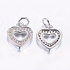Long-Lasting Plated Brass Micro Pave Cubic Zirconia Charms X-ZIRC-F069-50P-2