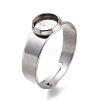 Tarnish Resistant Adjustable 304 Stainless Steel Finger Rings Components STAS-F149-18P-F-4