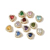 Brass Micro Pave Cubic Zirconia Beads KK-I276-46G-1