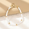 304 Stainless Steel Beaded Bracelets for Women BJEW-M056-08G-01-1